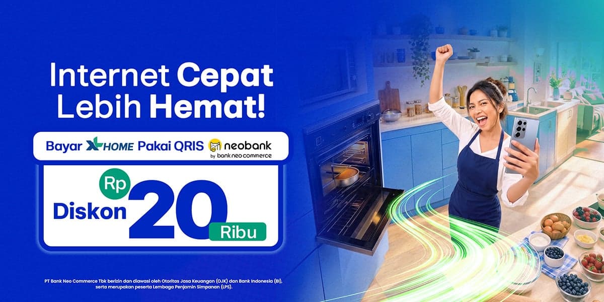 Bayar Tagihan XL HOME Lebih Hemat Rp20.000 Pakai Neobank!